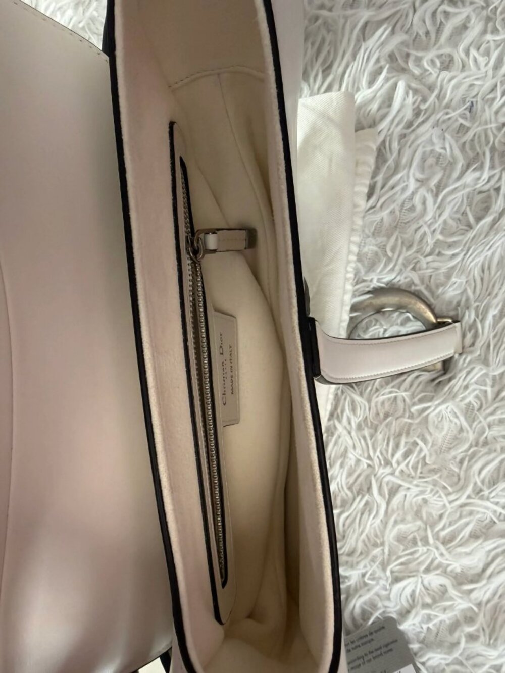 Christian Dior White Calfskin Saddle Bag - Picture 6 of 12